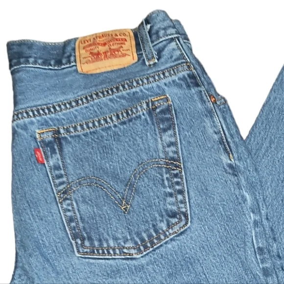 Vintage 100% Cotton Levi's 550 Relaxed Tapered High Rise "Mom" Jeans Size 14 S - Picture 2 of 7